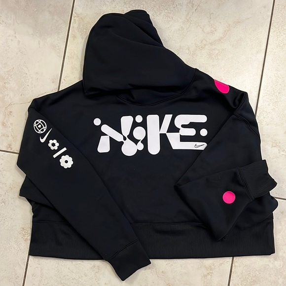 Nike Tops - NIKE crop top hoodie black